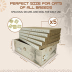 Paquete de 5 tablas rascadoras para gatos | Rascador reversible de cartón para gatos con hierba gatera | Rascador de cartón corrugado para gatos | Almohadilla para arañazos para gatos | Caja rascador duradera para gatos | 16.34 pulgadas de largo x 11.42