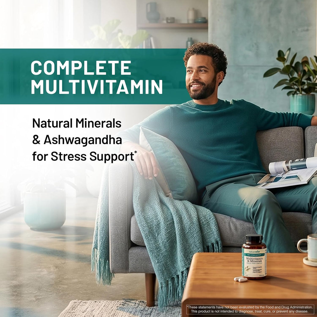 NatureWise Multivitamínico para hombres + apoyo al estrés + mineral...