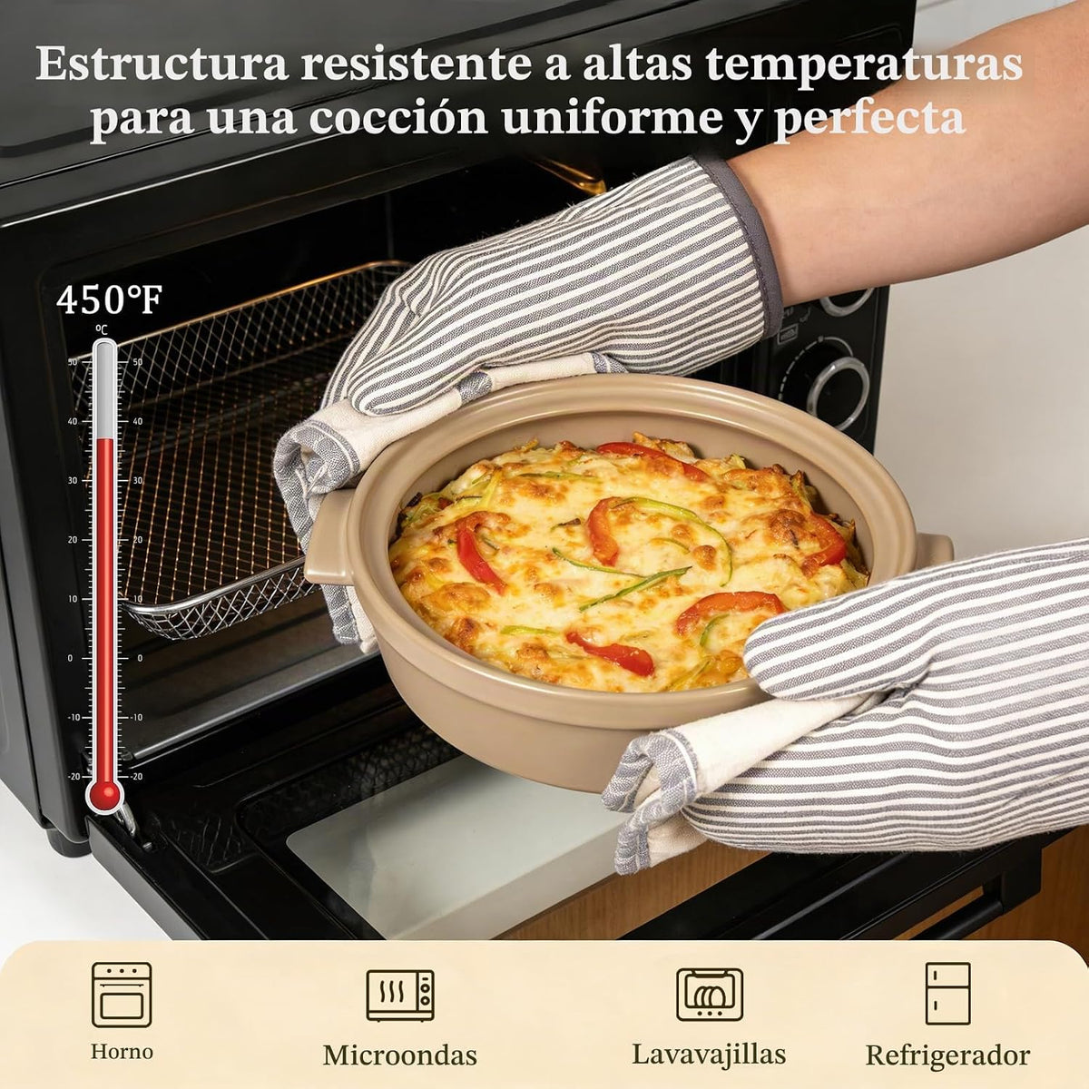 Magnifique - Olla de franela de 5 cuartos de galón con tapa, olla de arcilla natural para cocinar, cacerola no tóxica sin PFAS para horno y estufa, horno holandés para cocción lenta, hornear y servir