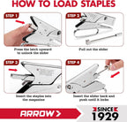 Arrow Fastener P22 - Engrapadora de alicates de mano resistente para manualidades, oficina y aislamiento, utiliza grapas de 1/4 pulgadas y 5/16 pulgadas