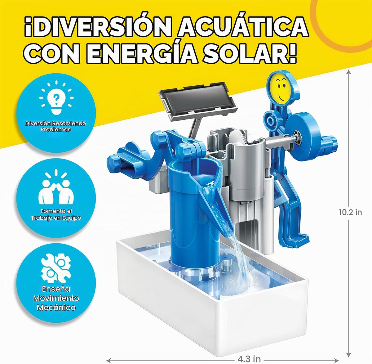 4M Green Science Hybrid - Kit de bomba de agua solar híbrida para niños de 5 a 12 años, experimento STEM con energía solar o batería, juguete de energía renovable de bricolaje, regalo educativo de ciencia
