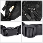 Riñonera de cuero negro para hombres y mujeres, bolsa de cintura de cuero genuino, bolsa de cinturón cruzada con correa ajustable para caminar, senderismo, ciclismo, Moda