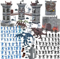 Conjunto de figuras de acción del ejército para hombres, juego de soldados de juguete medieval, castillo medieval, pequeño soldado, juguete militar, juego de plástico para hombres del ejército, juego de construcción de castillo con bolsa de almacenamiento
