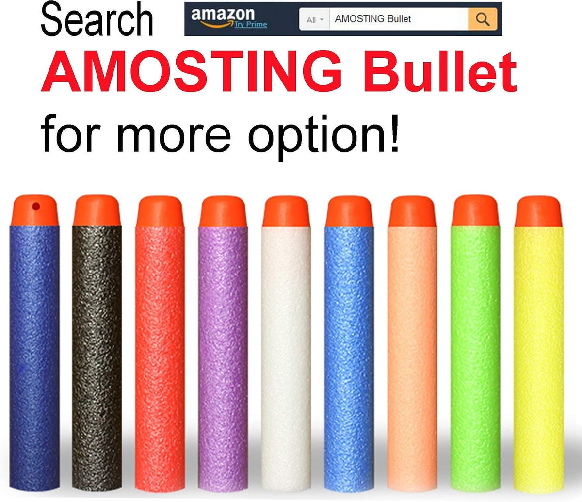 AMOSTING - Dardos de repuesto para dardos Nerf N-Strike Elite (1000 unidades, 100 unidades, color blanco)