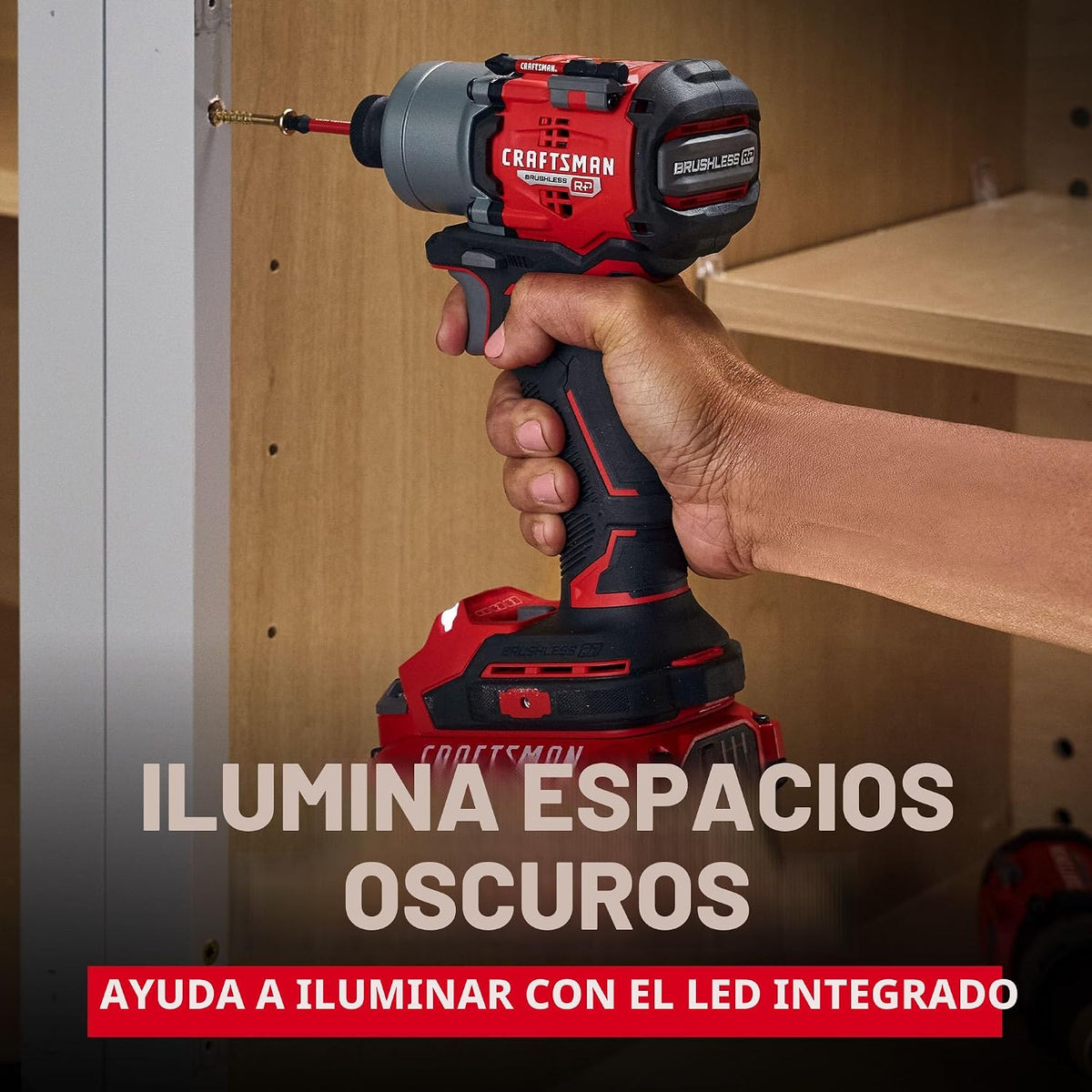 CRAFTSMAN V20 Atornillador de Impacto Inalámbrico Brushless, 1/4, Incluye 2 Baterías y Cargador (CMCF830D2)