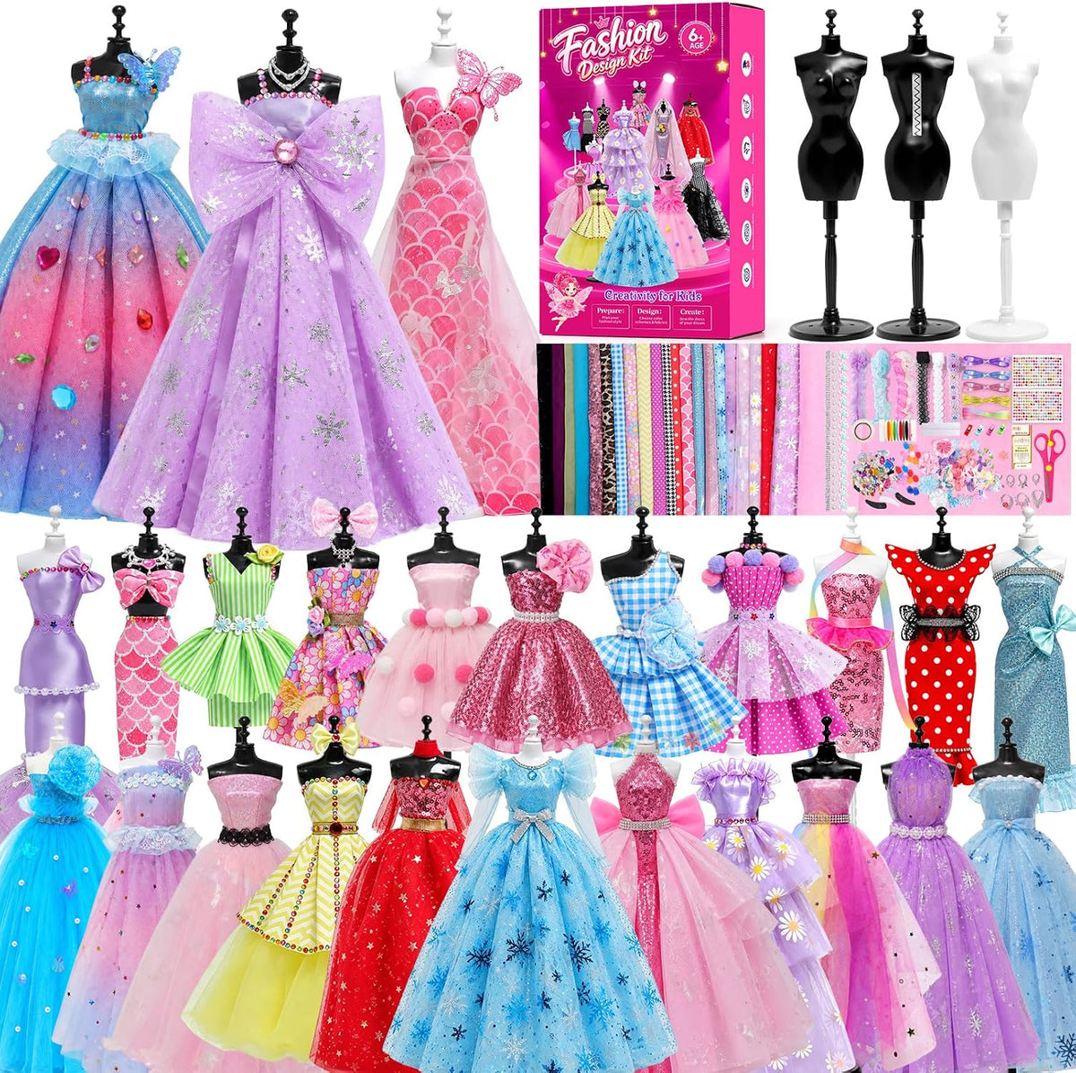 Axirata Kit de diseño de moda para niñas, kits de costura, juguetes y