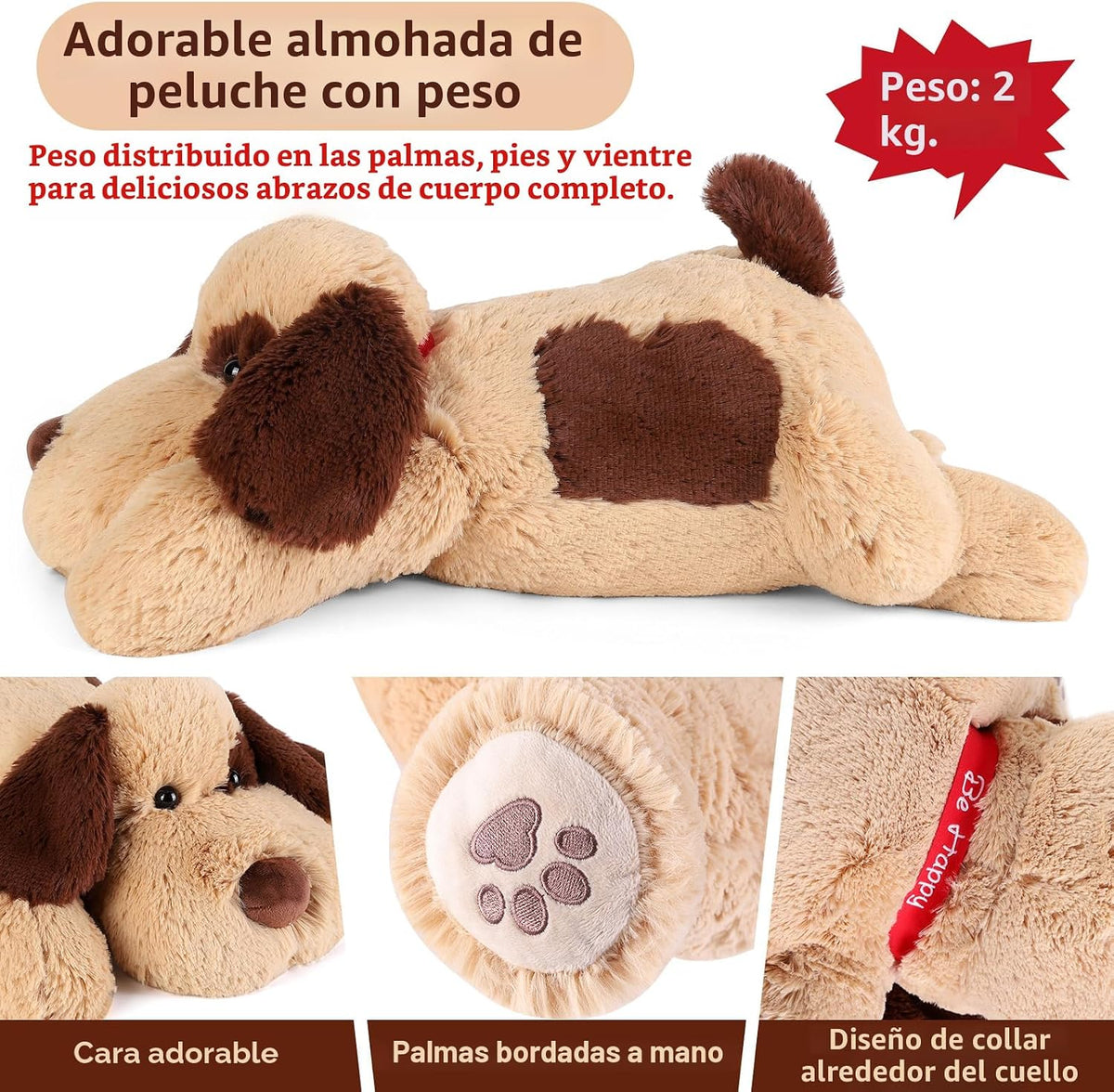 meowtastic Peluche con Peso para Perro, Almohada Plush para Niños