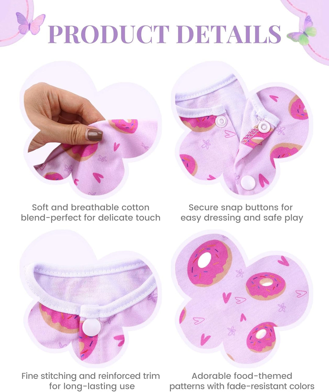 BABESIDE Ropa de muñeca Reborn para muñecas de 17 a 22 pulgadas, 5...