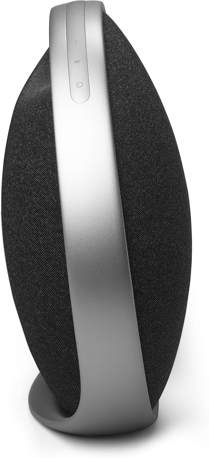 Harman Kardon Onyx Studio 9 - Altavoz portátil estéreo Bluetooth para el hogar con batería incorporada y carga USB, autoajuste y conexión de múltiples altavoces por Auracast - Negro