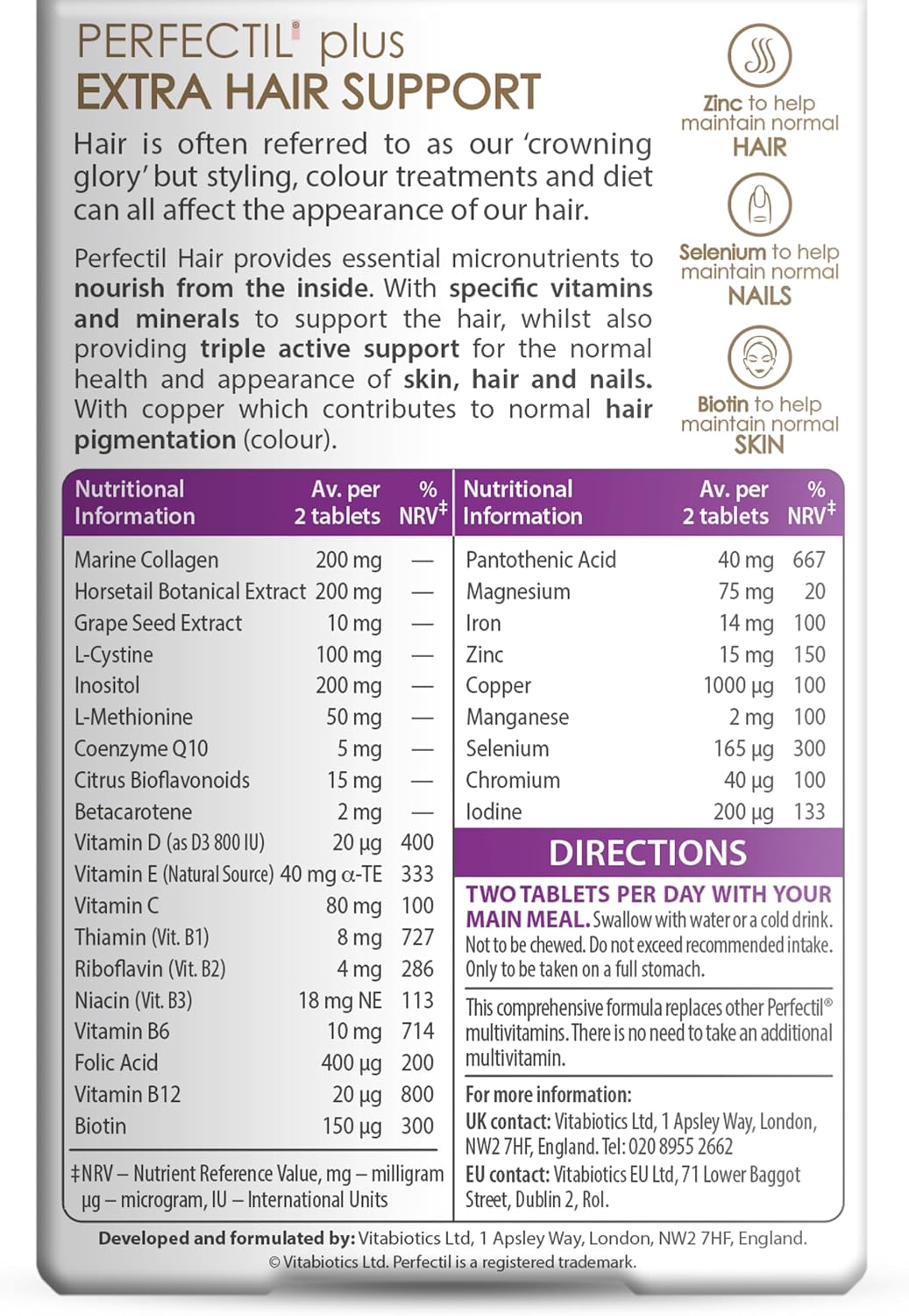 Perfectil Vitabiotics Multivitamínico | Fórmula para el crecimiento...