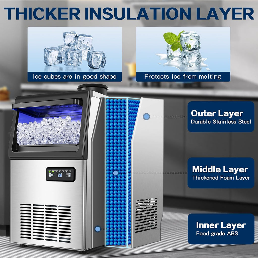 Máquina comercial del fabricante de hielo 110LBS/24H debajo de la
