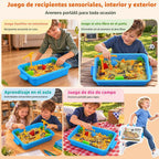Caja de arena sensorial de construcción con tapa