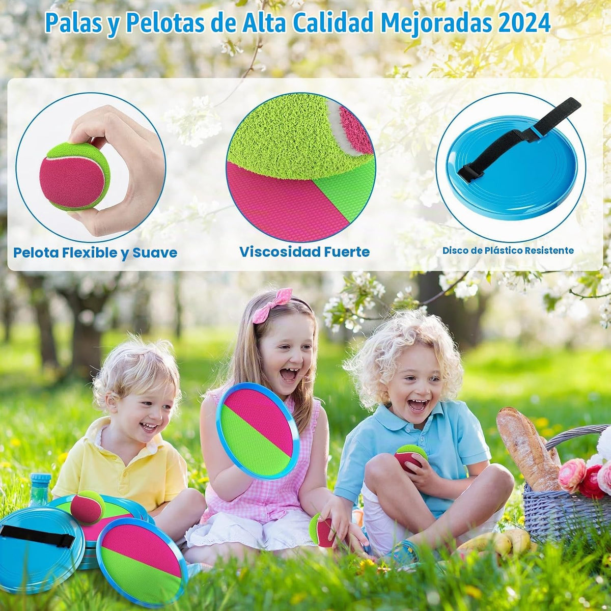 Juego de pelotas para lanzar y atrapar, juguetes al aire libre para playa, piscina y patio