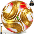 Balón de fútbol tamaño 5, piel sintética impermeable, pelota oficial de partido, con bomba y agujas