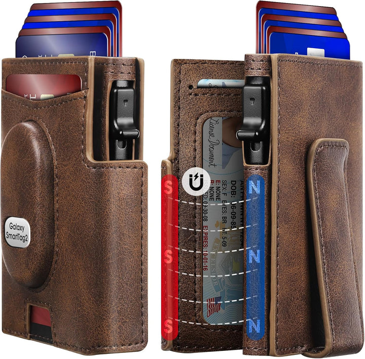GAOCHALE Cartera para hombre Samsung Smarttag2 con clip para dinero...