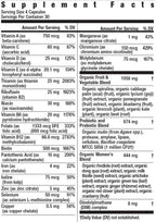 Suplemento multivitamínico certificado Rainbow Light para mujer