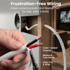 GEARit Cable de altavoz de pared de calibre 14 de 100 pies, cable CL2 clasificado 14/2 CCA, color blanco