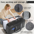 Paquete de 6 bolsas de mudanza con cremallera lateral completamente abierta, extra grandes de 93 L, resistentes al agua, plegables para almacenamiento para dormitorio universitario, mudanza y organización del hogar, color gris