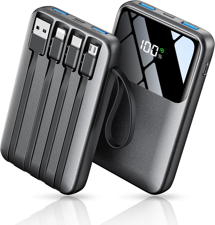 Banco de energía, cargador portátil de 15000 mAh con cable integrad...