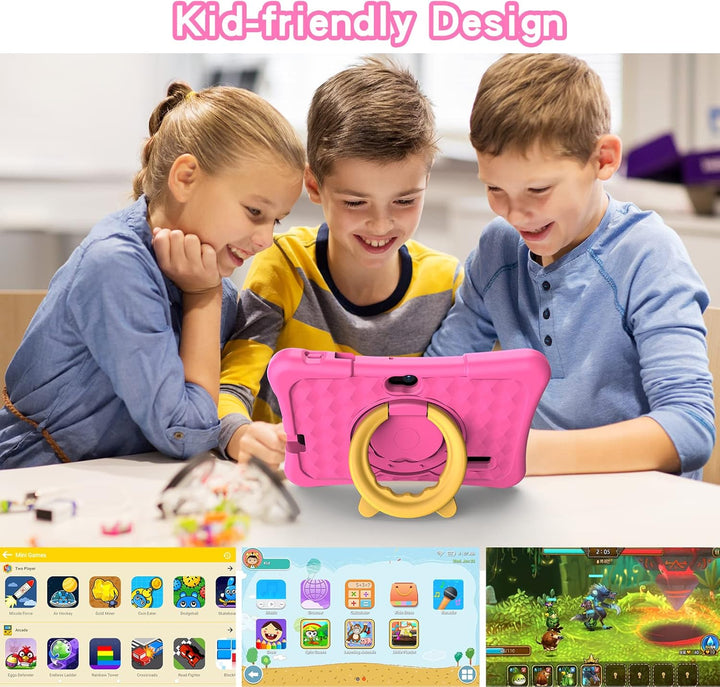 PRITOM Tablet de 7 pulgadas para niños con funda sólida, tabletas p...