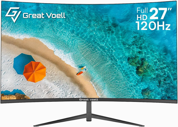 Great voell Monitor de computadora curvo de 27 pulgadas, pantalla F...
