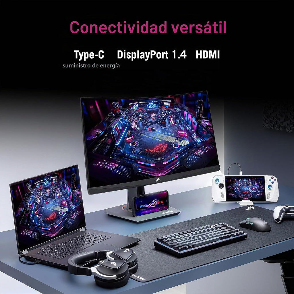 ASUS ROG Strix 32\u201D 1440P USB-C Monitor curvo HDR para juegos (...