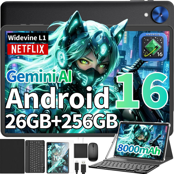 Tablet Android 2026 con teclado, tableta Android 16 de 10 pulgadas,...