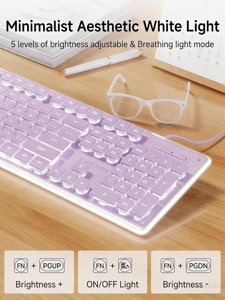 SEUNKWANG EWEADN GX710S Teclados retroiluminados para computadora,...