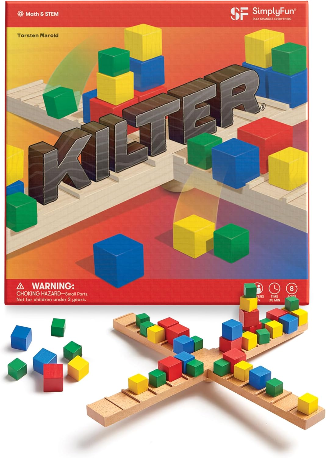 SimplyFun Kilter - El juego educativo de palancas y movimiento - Diversión familiar hilarante con una introducción a la física y predicción de resultados - Juego para niños - 2 a 4 jugadores - A partir de 8 años