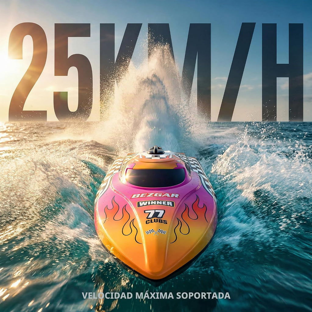 BEZGAR TX136 Barco de control remoto de 12 pulgadas y 25 KPH para niños