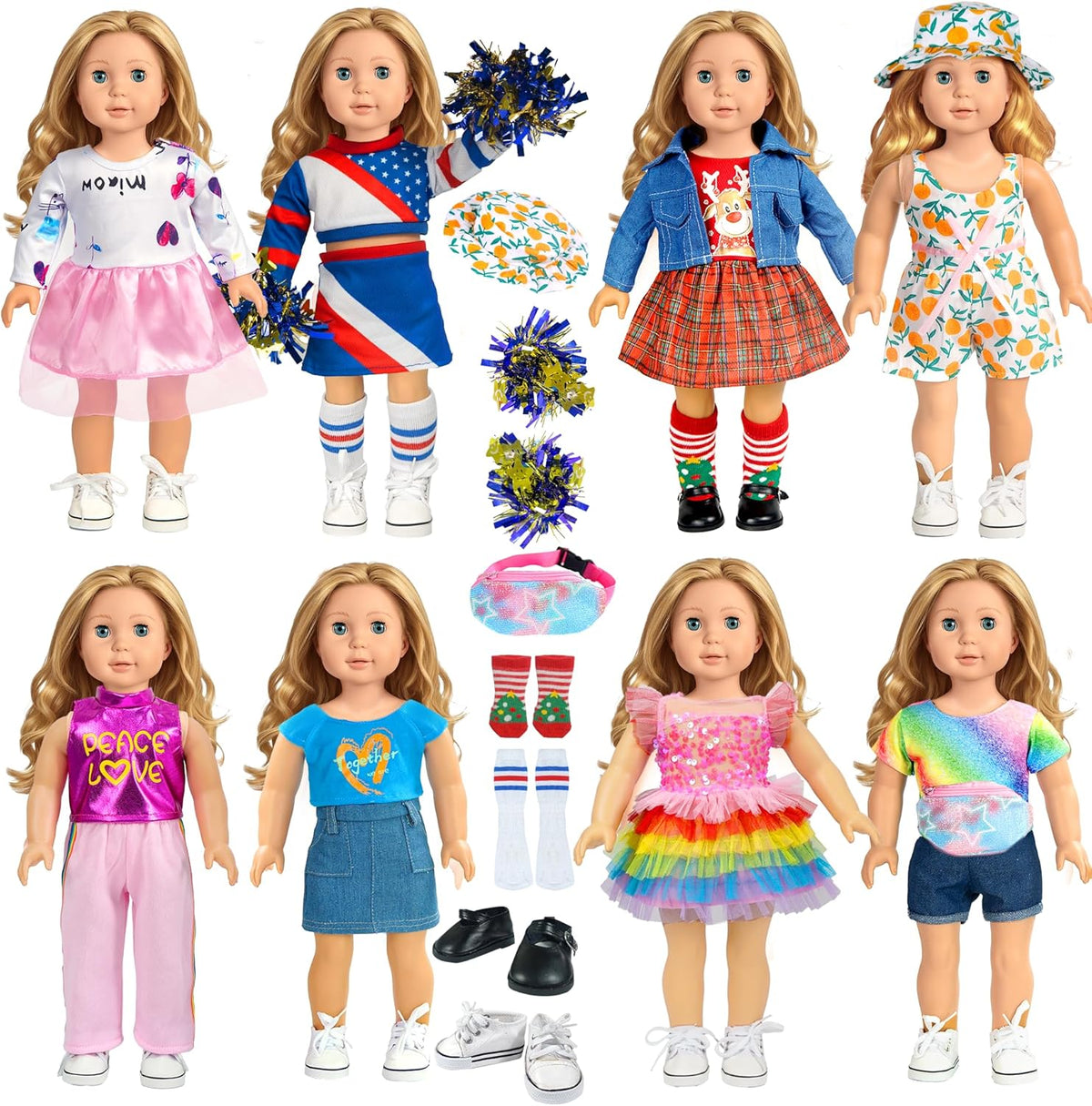 Ropa de muñeca de 18 pulgadas, accesorios para muñecas ARTST