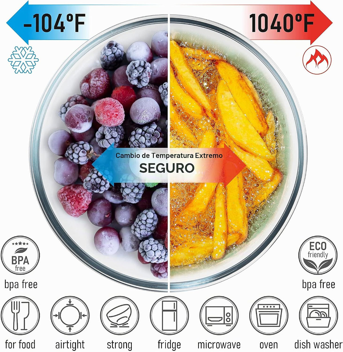 Juego apilable de 5 cuencos de vidrio anidados para ahorrar espacio con tapas de bambú para preparación de alimentos, almacenamiento, horneado, mezcla y cocina, aptos para microondas y horno