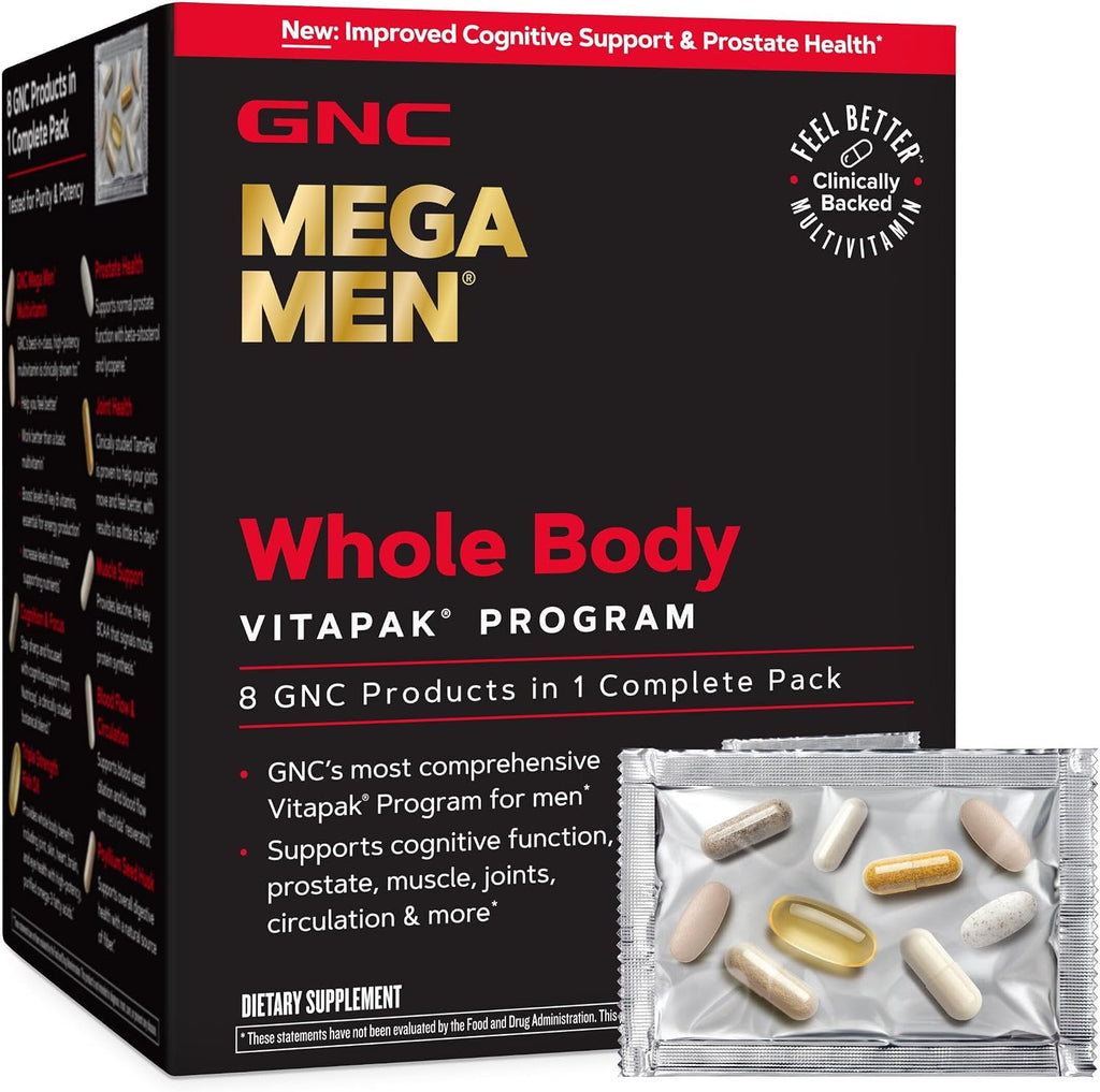 GNC Mega Men Programa Vitapak de cuerpo entero para hombres, 30 porciones