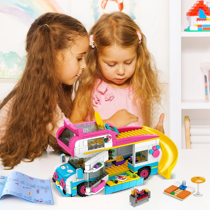 HOGOKIDS Juego de construcción 3 en 1 para niñas cámper y