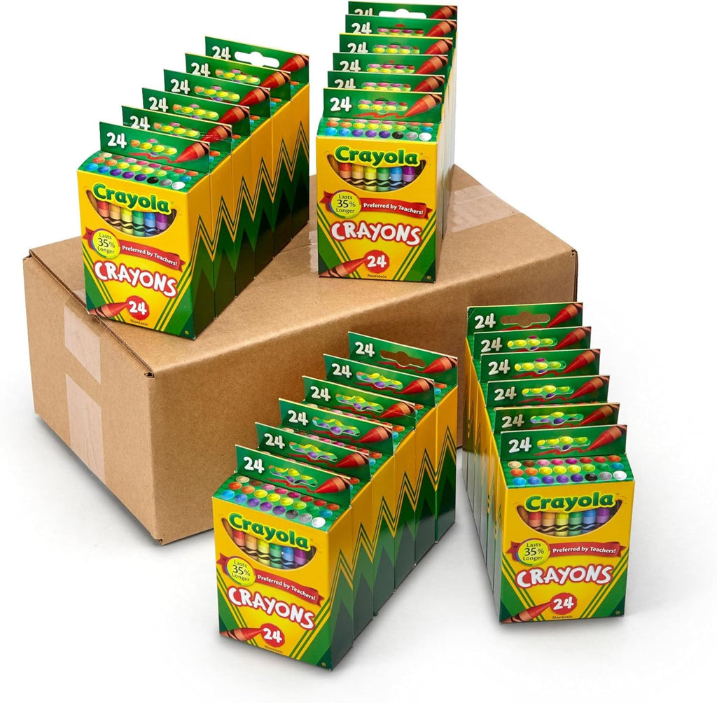 Crayola Crayons al por Mayor (24 Paquetes), Elementos Esenciales y Necesarios para Salones de Clase