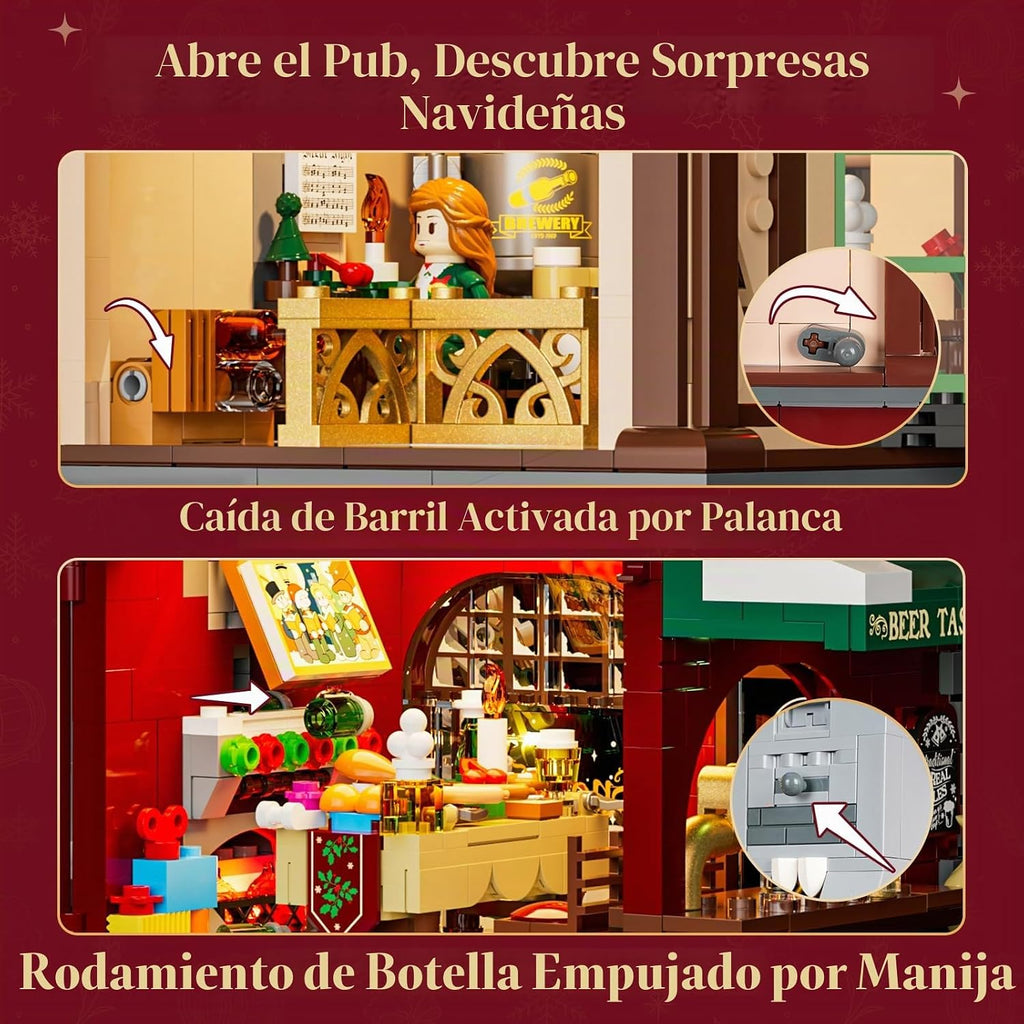 Lumibricks Juego de construcción de iluminación de pub navideño - 2142 Pcs