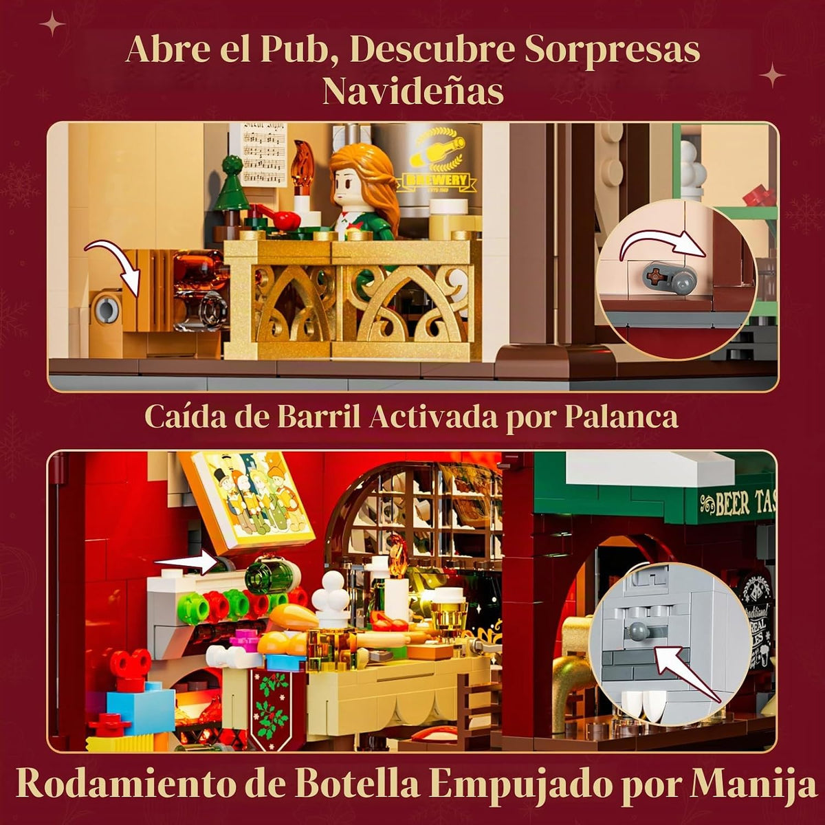 Lumibricks Juego de construcción de iluminación de pub navideño - 2142 Pcs