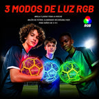 Balón de fútbol con luz recargable RGB, tamaño 5
