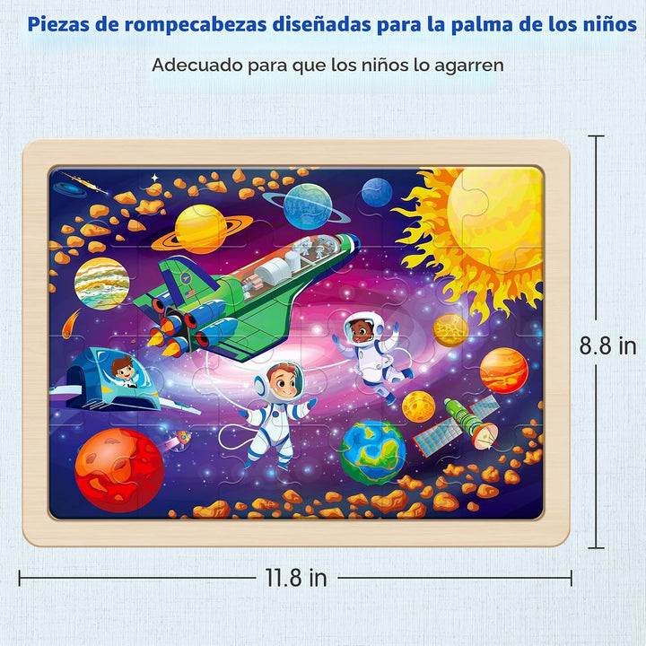 SYNARRY Rompecabezas de madera del sistema solar de planetas espaci...