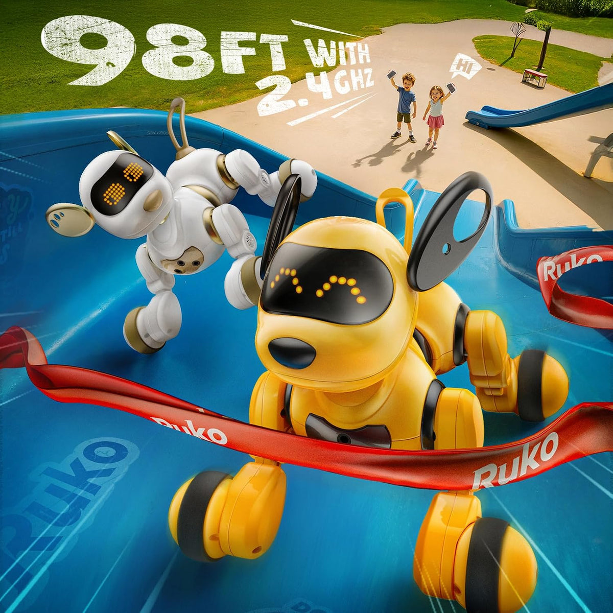 Ruko 18011 Smart Robot Dog Toy con Gesture & Remote Control, Yellow
