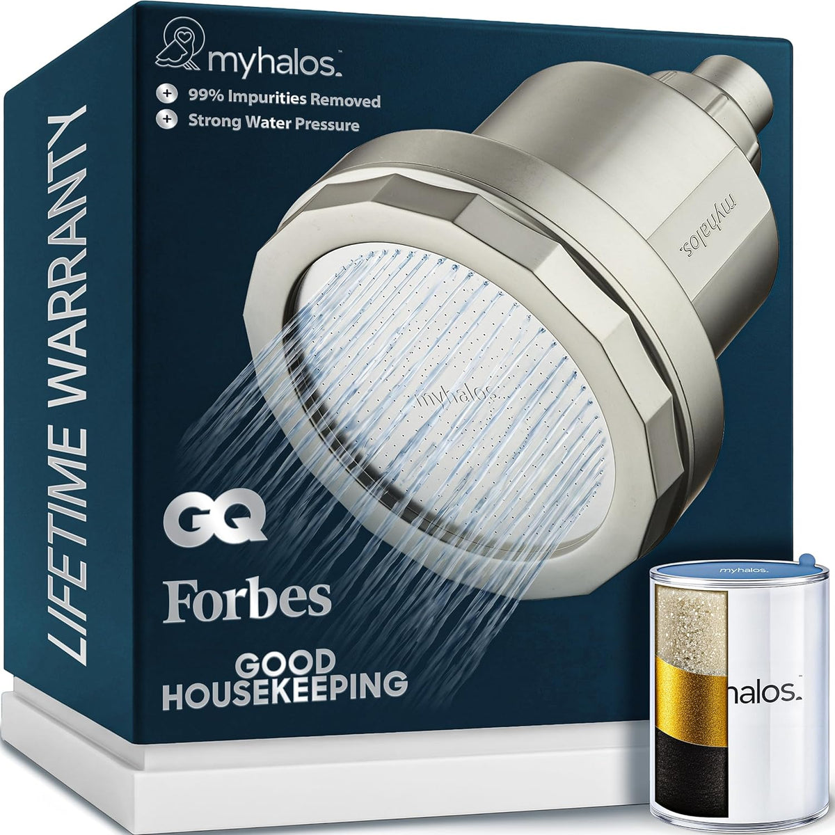 Cabezal de ducha filtrado MyHalos®, filtro de cabezal de ducha para agua