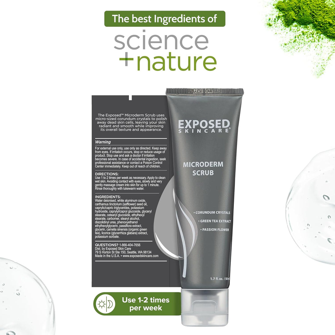 Exposed Skin Care, Microderm - Exfoliante facial con cristales de c...