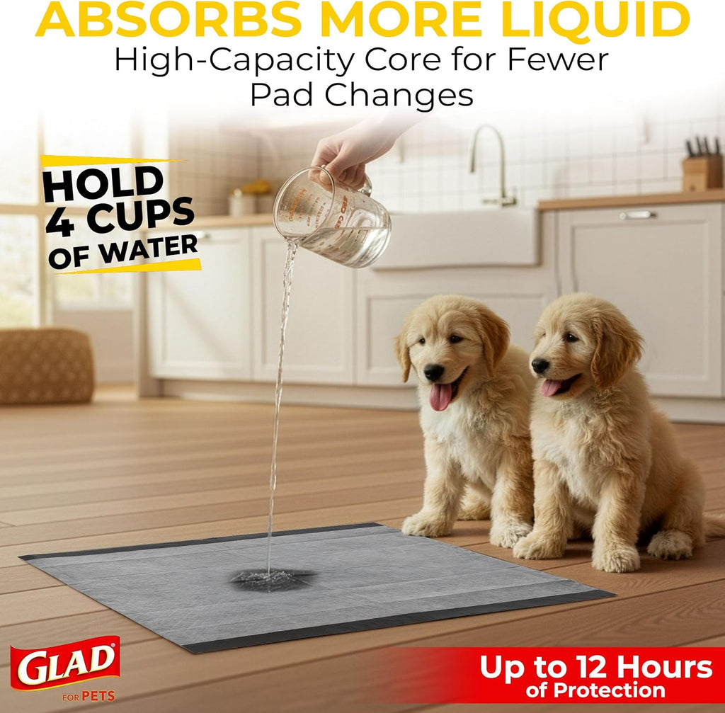 Glad para Pets Activated Carbon Disposable Dog Training Pads, 100 Count