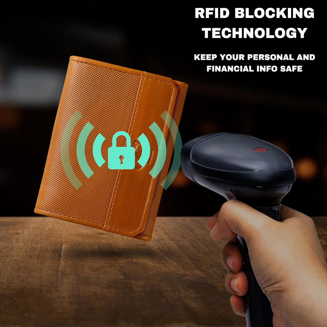Stealth Mode Cartera triple de piel con bloqueo RFID para hombre, b...