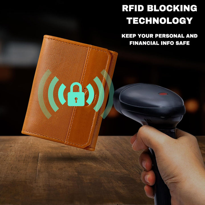 Stealth Mode Cartera triple de piel con bloqueo RFID para hombre, b...