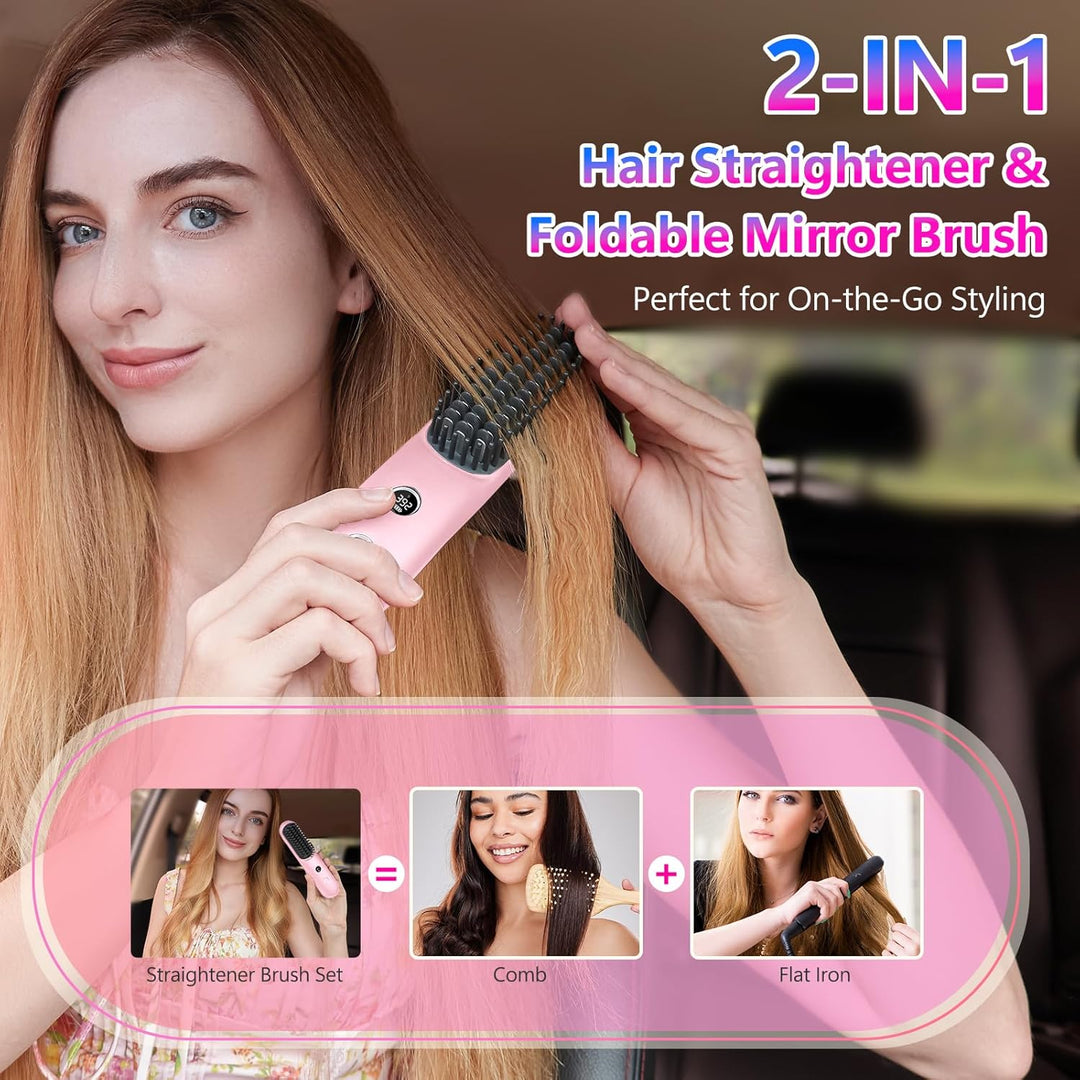 STUDLLY Alisador Rizador de cabello inalámbrico con pantalla LCD 2...
