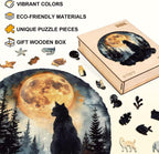 Rompecabezas de gato negro de noche de luna, regalos para adultos para mujeres y hombres, 265 piezas de 13.4 x 12.4 pulgadas