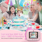 HiMont Cámara para niños, impresión instantánea, cámara digital selfie para niños con papel de impresión y tarjeta de 32G, video de 2.5K y cámara de impresión instantánea con bolígrafos de color para