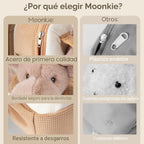Moonkie Hug & Go™ - Mochila para niños pequeños con diseño de reno – Bolsa de felpa suave con juguete para llevar para niños de 2 a 4 años | Ideal para guardería, viajes y regalos de cumpleaños