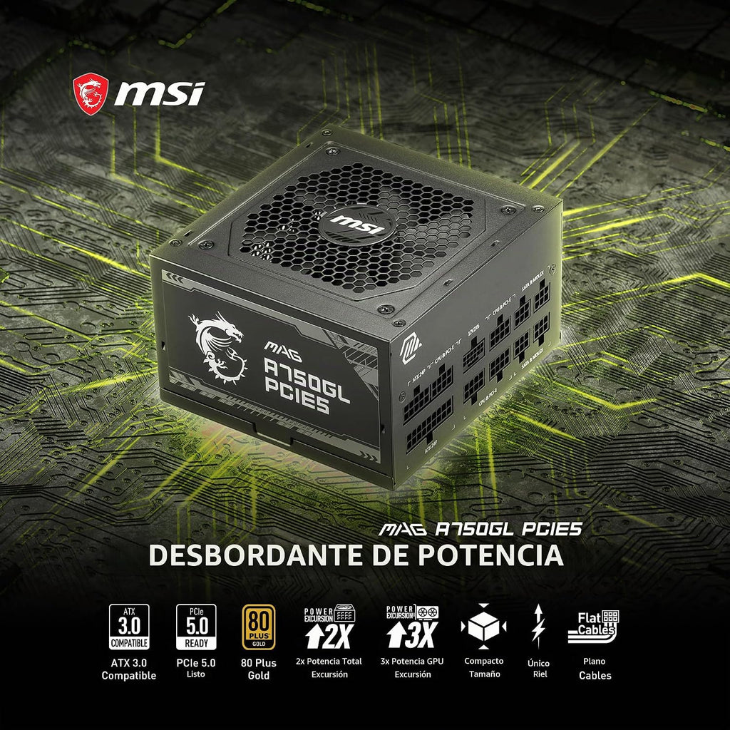 MSI MAG A650GL, Fully Modular Compact Gaming 650W Power Supply, 80+ Gold, ATX PSU
